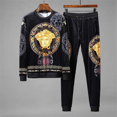 mens versace joggers|velvet tracksuit men's versace.